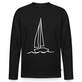 Sailing Club Sailboat Sailors - Men's Premium Organic Long Sleeve Shirt - black - Front - Nico (187cm)