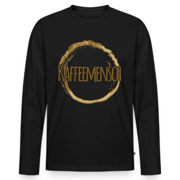 Kaffee Witz Kaffetrinker Kaffeeliebhaber - Männer Premium Bio Langarmshirt - Schwarz - Vorne - Nico (187cm)