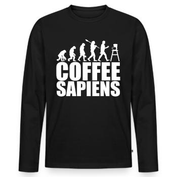 Coffee Sapiens - Männer Premium Bio Langarmshirt - Schwarz - Vorne - Nico (187cm)