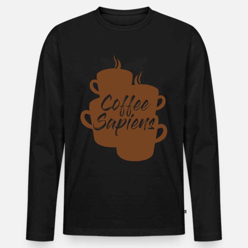 Coffee Sapiens Kaffeetassen - Männer Premium Bio Langarmshirt - Schwarz