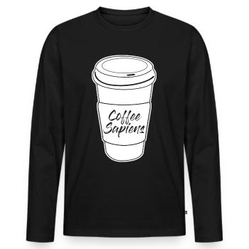 Coffee Sapiens Kaffeebecher - Männer Premium Bio Langarmshirt - Schwarz - Vorne - Nico (187cm)