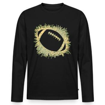 Rugby ballon Football Joueurs de rugby - T-shirt manches longues Premium bio Homme - noir - Devant - Nico (187cm)
