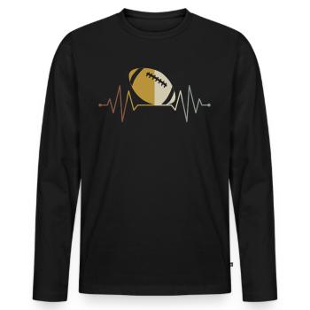 Rugby Rugby Ball Retro American Football - Men's Premium Organic Long Sleeve Shirt - black - Front - Nico (187cm)