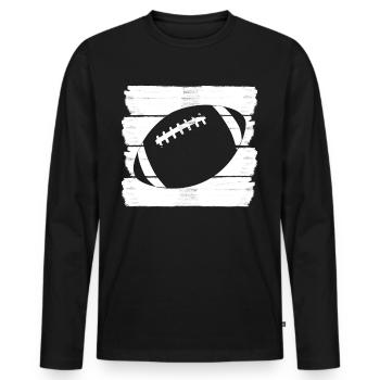 Rugby football Joueurs de rugby - T-shirt manches longues Premium bio Homme - noir - Devant - Nico (187cm)