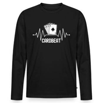 Poker EKG Pokerkarten Pokerspieler - Männer Premium Bio Langarmshirt - Schwarz - Vorne - Nico (187cm)