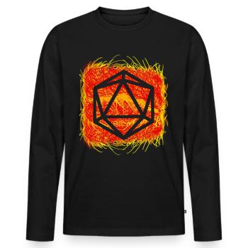D20 Dice RPG Jeu de plateau - T-shirt manches longues Premium bio Homme - noir - Devant - Nico (187cm)