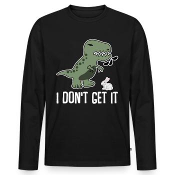 T-Rex Joke Tyrannosaurus Rex - Männer Premium Bio Langarmshirt - Schwarz - Vorne - Nico (187cm)