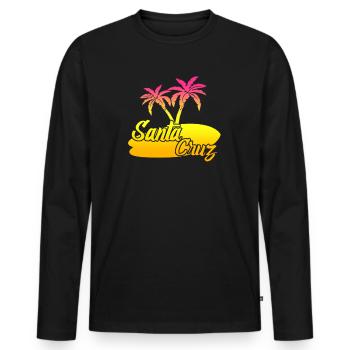 Santa Cruz Surfing Surfboard - Men's Premium Organic Long Sleeve Shirt - black - Front - Nico (187cm)