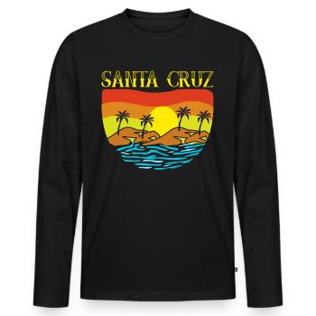 Santa Cruz Holiday Surfer Surfing - Men's Premium Organic Long Sleeve Shirt - black - Front - Nico (187cm)