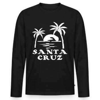 Santa Cruz Californie - T-shirt manches longues Premium bio Homme - noir - Devant - Nico (187cm)