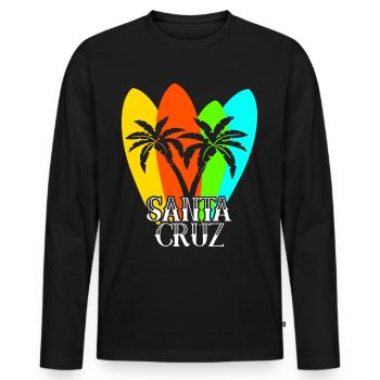 Surfboard Santa Cruz Surfer - Men's Premium Organic Long Sleeve Shirt - black - Front - Nico (187cm)