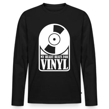 Vinyl Record Records - Men's Premium Organic Long Sleeve Shirt - black - Front - Nico (187cm)