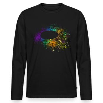 Record Turntable - Men's Premium Organic Long Sleeve Shirt - black - Front - Nico (187cm)
