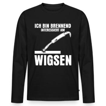 WIG Schweißen Schweißer Wigsen - Männer Premium Bio Langarmshirt - Schwarz - Vorne - Nico (187cm)