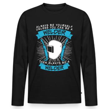 Schweißen Schlosser Schweißer - Männer Premium Bio Langarmshirt - Schwarz - Vorne - Nico (187cm)