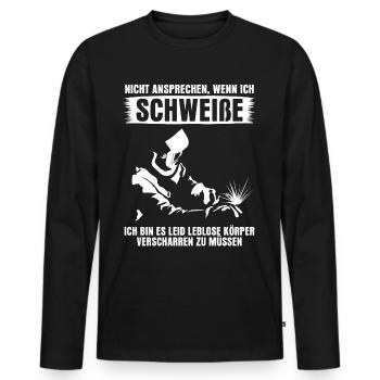 Schweißen Schweißer - Männer Premium Bio Langarmshirt - Schwarz - Vorne - Nico (187cm)