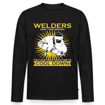 Schweißer Spruch Schweißen - Männer Premium Bio Langarmshirt - Schwarz - Vorne - Nico (187cm)