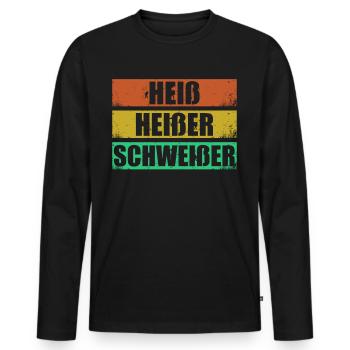 Heiß Heißer Schweißer - Männer Premium Bio Langarmshirt - Schwarz - Vorne - Nico (187cm)