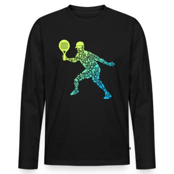 Symboles de joueur de padel garçons Padel Tennis - T-shirt manches longues Premium bio Homme - noir - Devant - Nico (187cm)