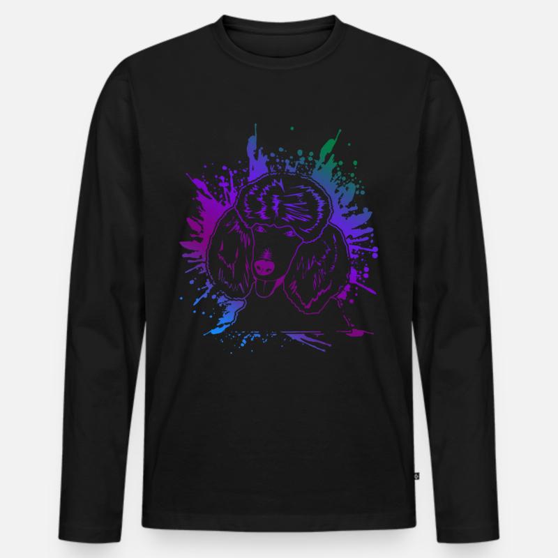 Pudel Kunst - Männer Premium Bio Langarmshirt - Schwarz