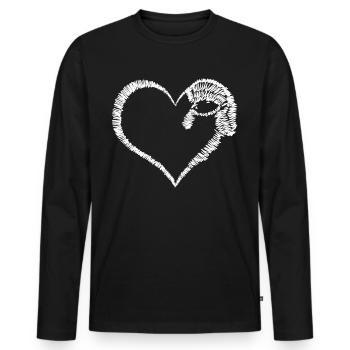 Poodle Heart - Men's Premium Organic Long Sleeve Shirt - black - Front - Nico (187cm)