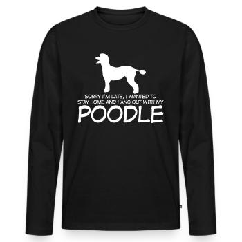 Poodle Joke - Men's Premium Organic Long Sleeve Shirt - black - Front - Nico (187cm)