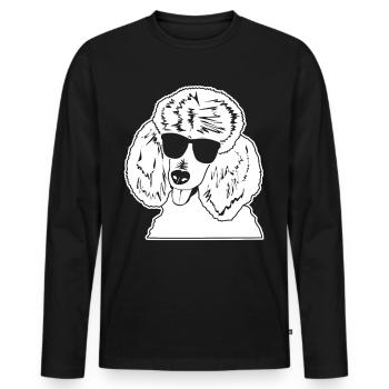 Poodle with sunglasses - Men's Premium Organic Long Sleeve Shirt - black - Front - Nico (187cm)