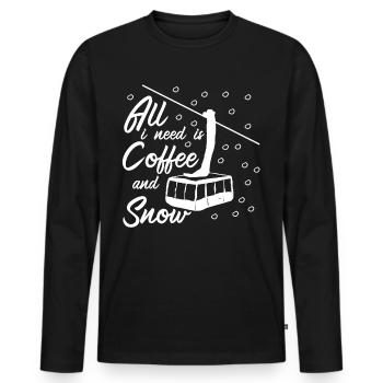 Ski Snowboard Ski Lift - Men's Premium Organic Long Sleeve Shirt - black - Front - Nico (187cm)