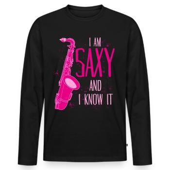 Saxophone Jogue Saxy Jazz Saxophone - T-shirt manches longues Premium bio Homme - noir - Devant - Nico (187cm)
