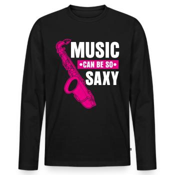 Saxophone Saxy Music Jazz Saxophones - T-shirt manches longues Premium bio Homme - noir - Devant - Nico (187cm)