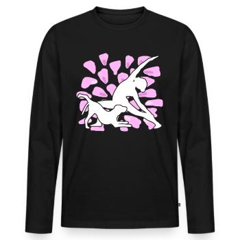 Yoga Dog Meditation Dogs Yoga Exercise - Men's Premium Organic Long Sleeve Shirt - black - Front - Nico (187cm)