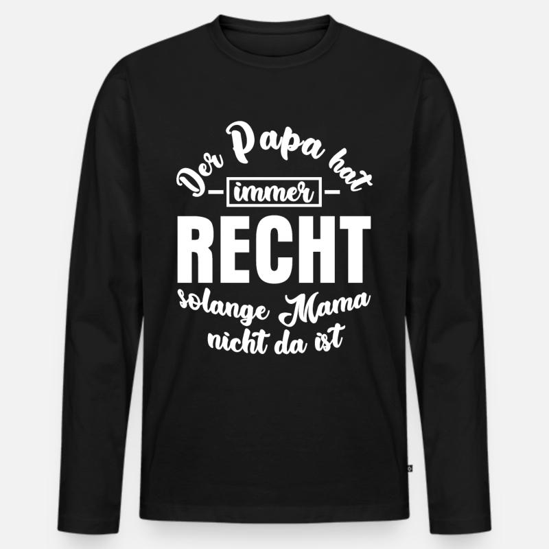 Vater Papa Ehemann Vatertag - Männer Premium Bio Langarmshirt - Schwarz