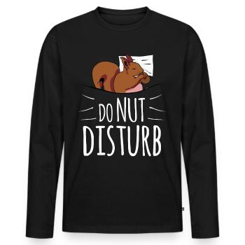 Squirrel Sleep Bed Tired Squirrel - Men's Premium Organic Long Sleeve Shirt - black - Front - Nico (187cm)