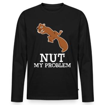 Écrou d’écureuil mon problème - T-shirt manches longues Premium bio Homme - noir - Devant - Nico (187cm)