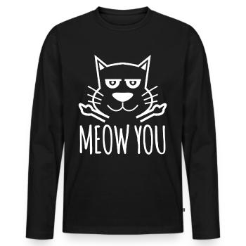 Fiese Katze - Männer Premium Bio Langarmshirt - Schwarz - Vorne - Nico (187cm)