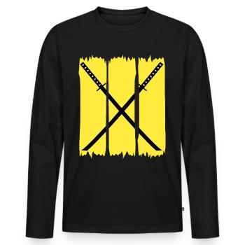 Katana Samurai Sword Ninja Sword - T-shirt manches longues Premium bio Homme - noir - Devant - Nico (187cm)