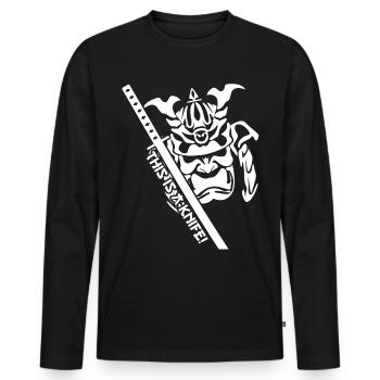 Ninja Sword Joke Samurai Sword Katana - T-shirt manches longues Premium bio Homme - noir - Devant - Nico (187cm)