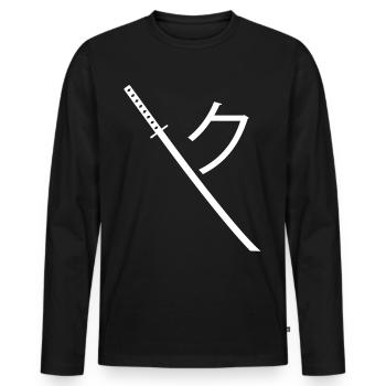 Ninjaschwert Samuraischwert Katana - Männer Premium Bio Langarmshirt - Schwarz - Vorne - Nico (187cm)