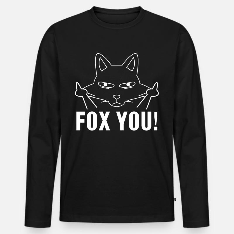 Fuchs lustige Füchse - Männer Premium Bio Langarmshirt - Schwarz