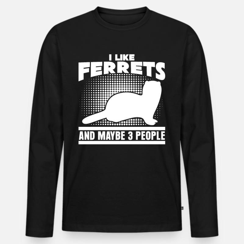 Frettchen lustiger Spruch - Männer Premium Bio Langarmshirt - Schwarz