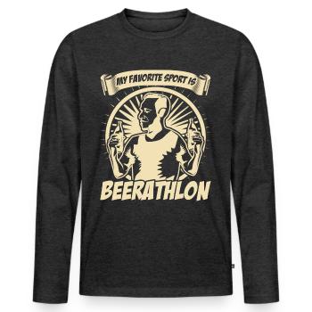 Bier Saufen - Männer Premium Bio Langarmshirt - Anthrazit meliert - Vorne - Nico (187cm)