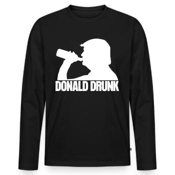 Beer drinking alcohol liquor - Men's Premium Organic Long Sleeve Shirt - black - Front - Nico (187cm)