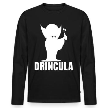 Boire de la bière Vampire Alcool Schnaps - T-shirt manches longues Premium bio Homme - noir - Devant - Nico (187cm)