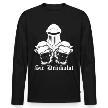 Beer Knight Vampire Buvant du schnaps - T-shirt manches longues Premium bio Homme - noir - Devant - Nico (187cm)