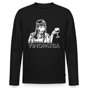 Wine Party Alcohol Wine Glass - Men's Premium Organic Long Sleeve Shirt - black - Front - Nico (187cm)