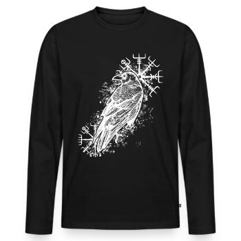 Raben Valhalla Wikinger Vegvisir - Männer Premium Bio Langarmshirt - Schwarz - Vorne - Nico (187cm)