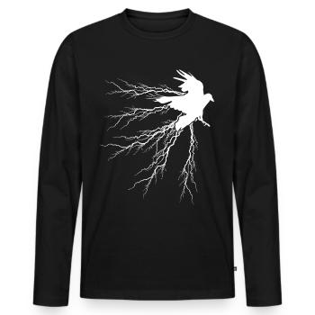 Corbeau Valhalla Viking Lightning - T-shirt manches longues Premium bio Homme - noir - Devant - Nico (187cm)