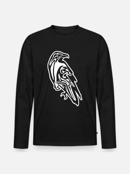 Raven Vikings Norsemen Ravens - Men's Premium Organic Long Sleeve Shirt - black