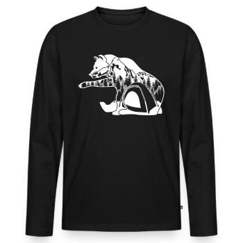 Randonnée Camping Plein air Ours Trekking - T-shirt manches longues Premium bio Homme - noir - Devant - Nico (187cm)