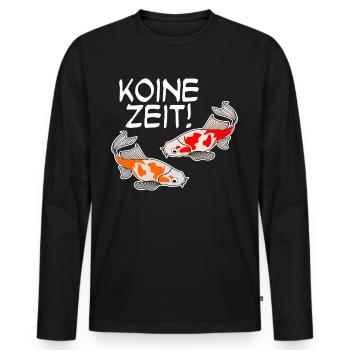Koi Karpfen Keine Zeit Kois - Männer Premium Bio Langarmshirt - Schwarz - Vorne - Nico (187cm)